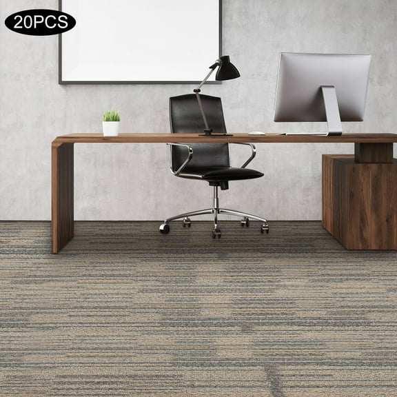 20Pcs Square Carpets, Modern Square Grain 20x20-inch Commercial Carpet, Repeated Use Floor Tile Washable Mats