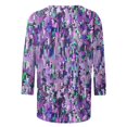 thumbnail image 4 of Utoimkio 3/4 Sleeve Shirts for Women Plus Size Casual Floral Print Crewneck Loose Fit Pullover Shirts Tops for Women, 4 of 5