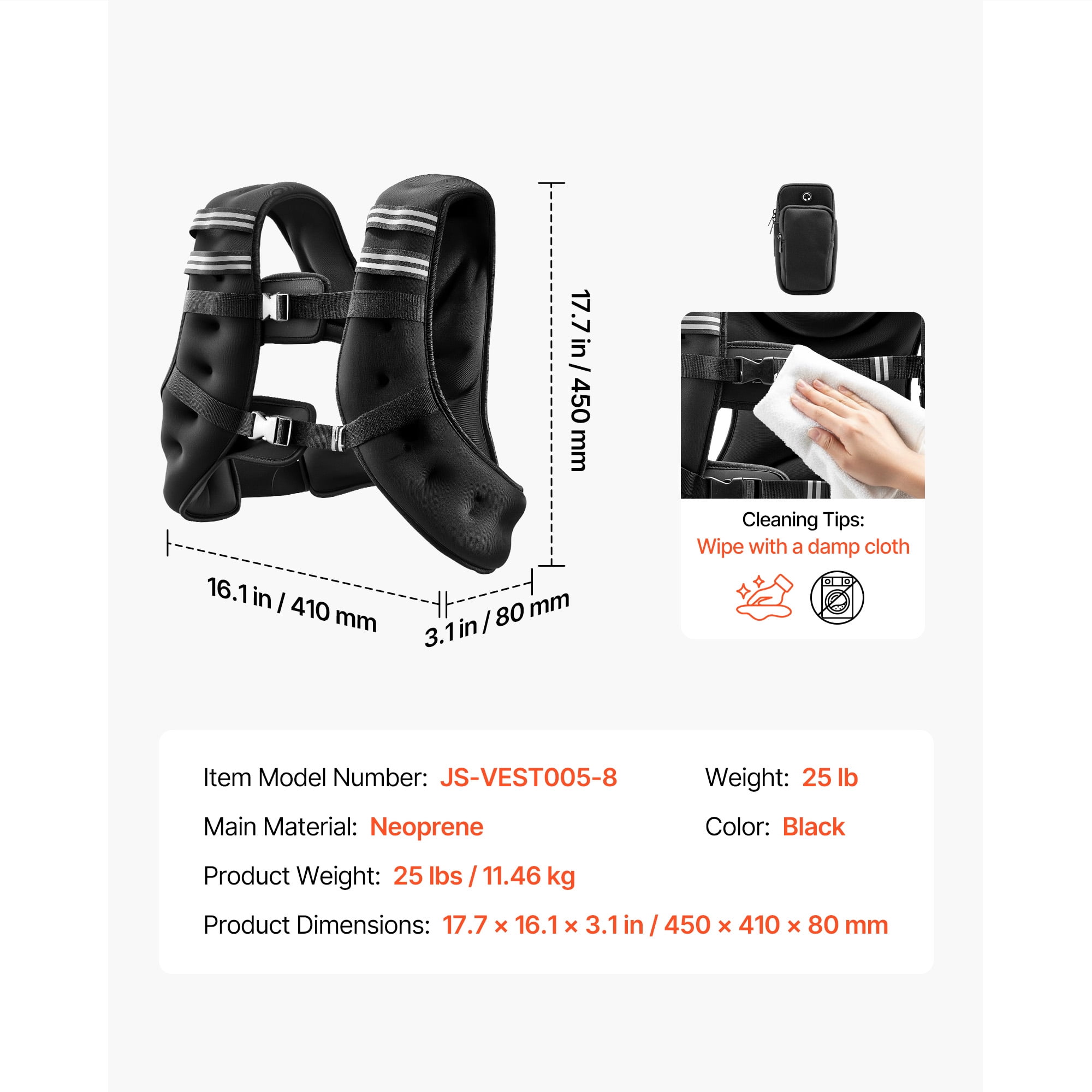 KFFKFF Weighted Vest, 25 lbs Adjustable Body Weight Vest for Men and Women, Reflective Design, Workout Gear for Strength Training, Running, Jogging, Fitness, Muscle Toning, and Weight Management