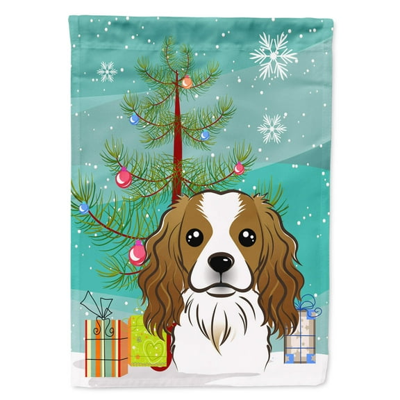 Caroline's Treasures BB1596GF Christmas Tree and Cavalier Spaniel Flag Garden Size , Small, multicolor