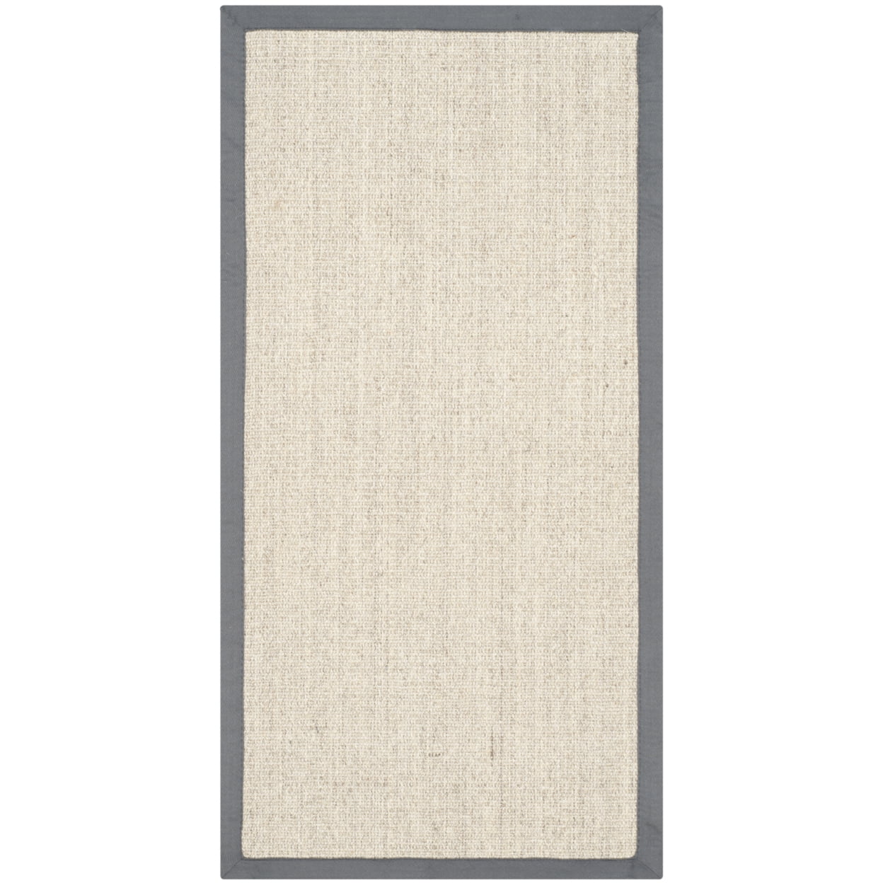 SAFAVIEH Natural Fiber Forrester Border Sisal Area Rug, Marble/Grey, 9' x 12'