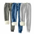 thumbnail image 3 of ctdiral 3 Pack Fleeve Pants for Women Winter Sherpa Lined Warm Sweatpants Plus Size High Waisted Drawstring Long Pants with Pockets Solid Color Loose Fit Sleepwear Trousers Gray XXXXXL, 3 of 9