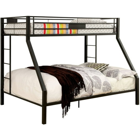 Furniture Of America Clarence Twin Over Queen Metal Bunk Bed Black Furniture Of America Clarence Twin Over Queen Metal Bunk Bed Black
