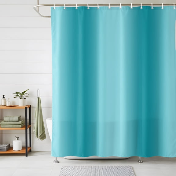 Turquoise Ombre Shower Curtains for Bathroom, Farmhouse Teal Gradient Modern Art Waterproof Fabric Shower Curtain, Decorative Bathroom Curtain for Bathtub, 72"x84" , No Hooks Included