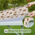 thumbnail image 6 of White Highland Cow Flower Pattern Square Fitted Tablecloth with Elastic Edge,Square Table Cover,Washable Elastic Table Cover for Home Kitchen Party Decor 34"x34", 6 of 6