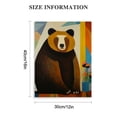 thumbnail image 2 of Acheng Bear Wall Art Canvas Print Abstract Brown Bear Picture With Black Frame Wall Art Decor for Living Room Bedroom and Kitchen Easy to Hang 12x16 in, 2 of 5