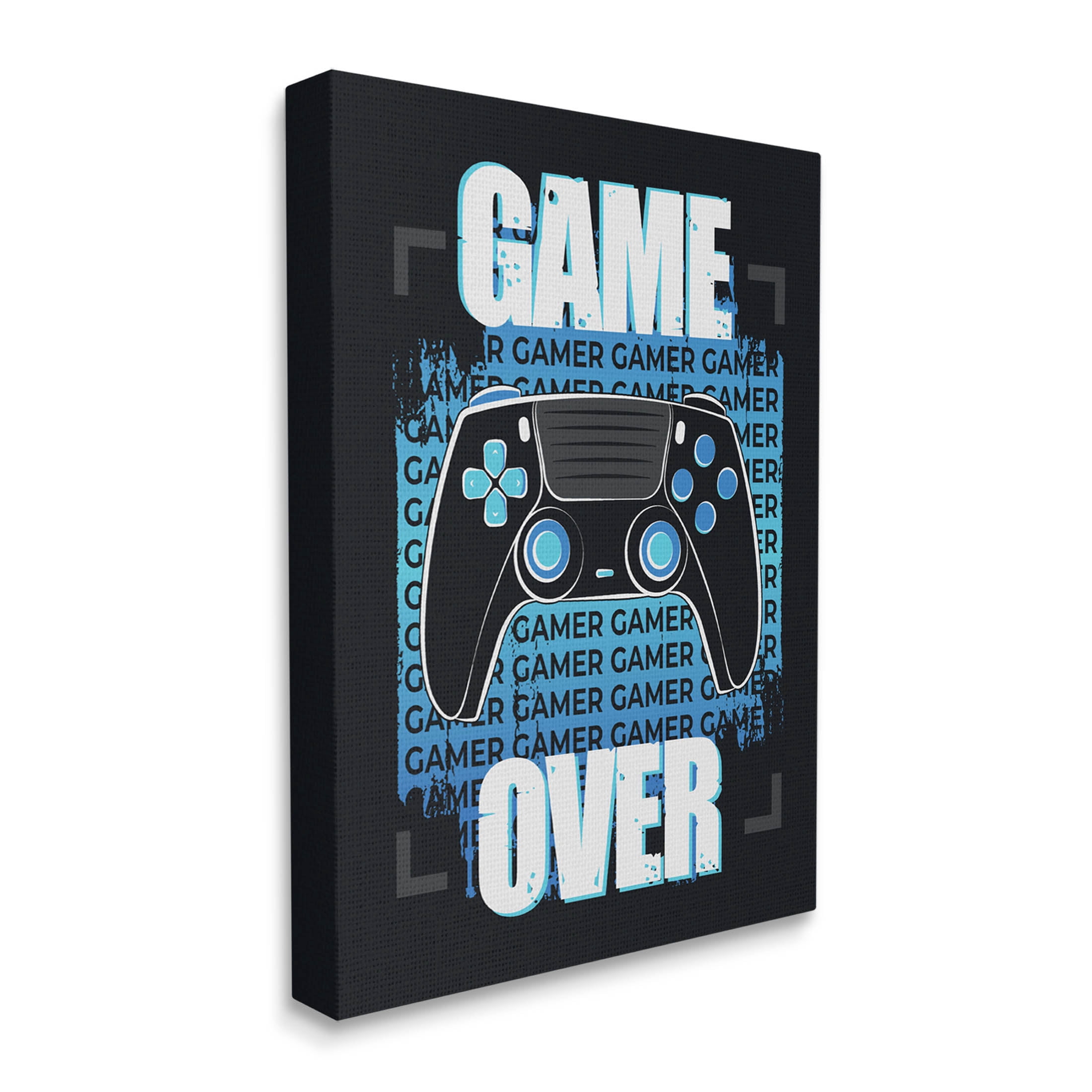Game Over Controller Phrase Art for Kids Graphic Art Gallery Wrapped Canvas Print Wall Art