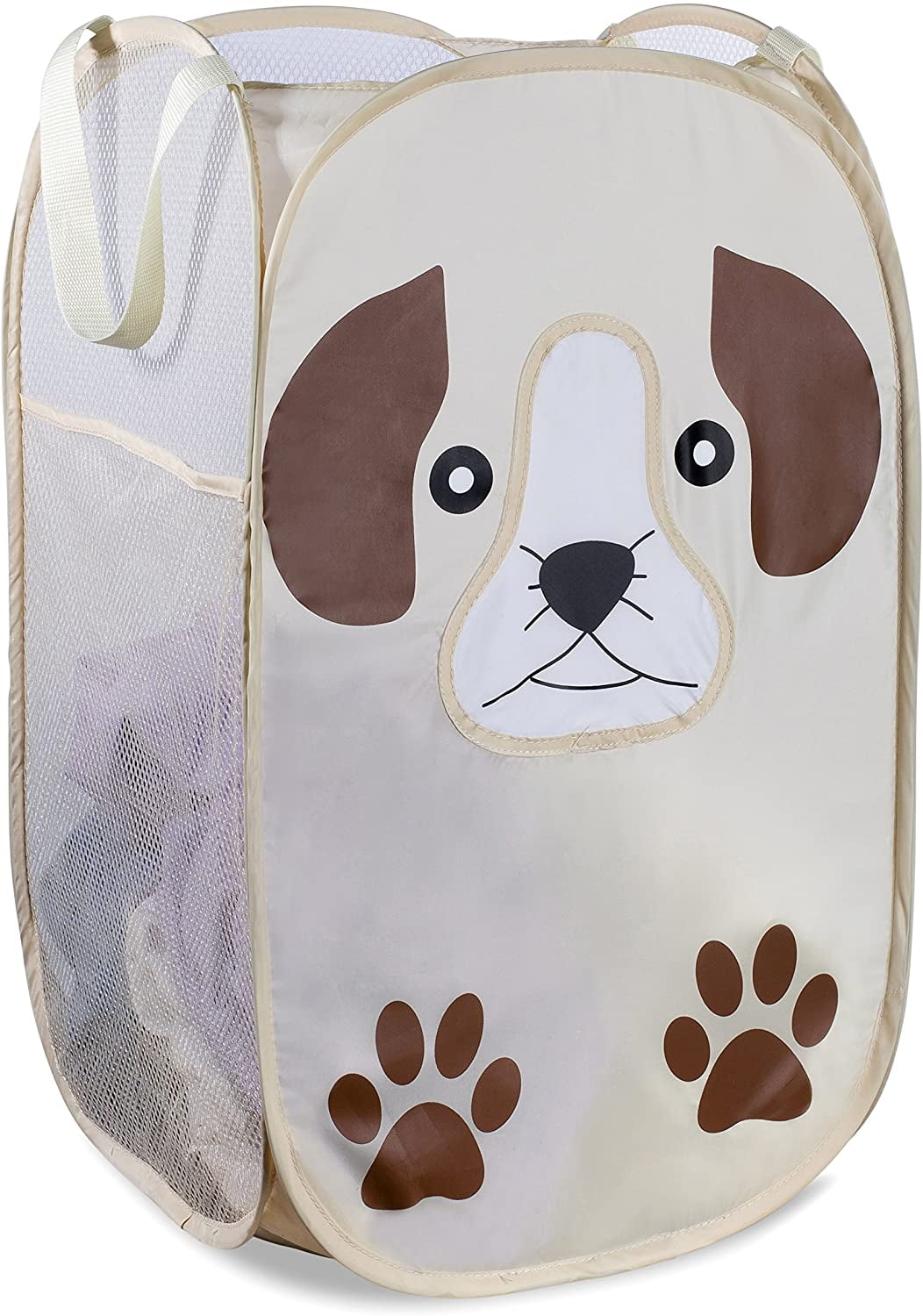 Mesh Popup Laundry Hamper Portable, Durable Handles, Collapsible for