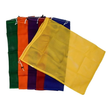 Sportime Heavy-Duty Mesh Storage Bag Set 24 x 34 Inches Assorted Colors Set of 6