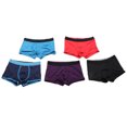 thumbnail image 3 of Calzoncillos bóxer para hombre de fibra U bulge bag calzoncillos bóxer para hombre (- negro rojo - violeta azul oscuro - azul marino) 5 piezas a la venta (talla XXL), 3 of 8