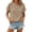 Khaki, variant on GERsome T-Shirts for Women Short Sleeve Waffle Knit Button Down Crew Neck Casual Business Work Shirts