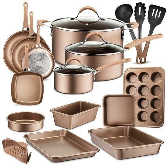 Nutrichef High Qualified Basic Kitchen Cookware Set, PTFE/PFOA/PFOS-Free NCCW20S