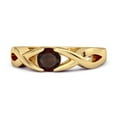 thumbnail image 1 of 925 Sterling Silver Yellow Plated 3.00 Mm Round Garnet Stackable Women Wedding Ring, 1 of 3
