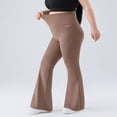 thumbnail image 4 of YHAJDS Womens Plus Size Pants Solid Color High Waist Tummy Control Flared Yoga Gym Sport Trousers for Women With Side Pockets, 4 of 6
