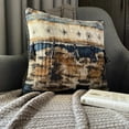 thumbnail image 5 of Decorative Blue 24"x24" (60x60 cm) Throw Pillows, Cotton Quilted Throw Pillows For Couch, Ikat Pattern Contemporary Style - Amisha, 5 of 7
