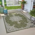 thumbnail image 2 of Unique Loom Traditional Collection Classic Medallion Transitional Indoor and Outdoor Flatweave Area Rug, 4 x 6 Feet, Green/Ivory, 2 of 2
