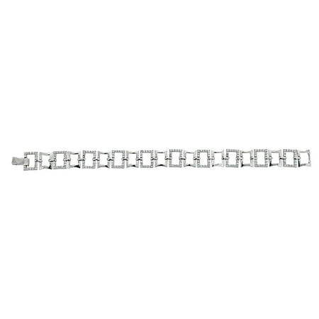 Decadence Sterling Silver Rectangle Link Bracelet