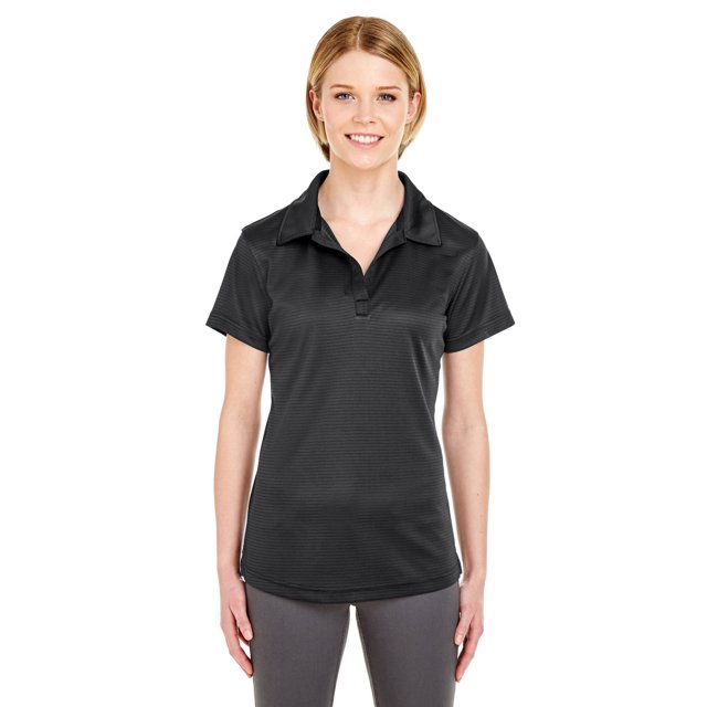 Polo de rayas jacquard Cool & Dry para mujer NEGRO 2XL ultraclub 8220L