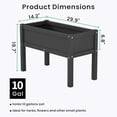 thumbnail image 4 of USYOLUR Small HDPE Raised Garden Bed, Weatherproof Outdoor Planter Box with Legs, Raised Planter Beds for Garden, Patio, Deck, Balcony (Black), 4 of 8