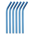 thumbnail image 1 of 6uds Reutilizables Metal Pajillas, 9.5" Inoxidable Acero Beber Pajilla para Malteada, Burbuja Té, Frío Bebida (0,5" Ancho, Doblado, Azul), 1 of 7