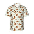 thumbnail image 2 of Picia Squirrel Playing Gentle Cotton Regular Fit Short Sleeve Casual Hawaiian Shirt for Men-XX-Large, 2 of 9