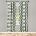 thumbnail image 3 of Ambesonne Ikat Curtains, Ogee Shapes Vintage Pale, Pair of 28"x63", Grey Yellow White, 3 of 5