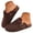 1-Coffee, variant on Slip on Footbed Clogs for Women Fall Winter Slide Shoes Arch Support Fleece Slippers Trendy Buckles Outdoor Mules Size 9