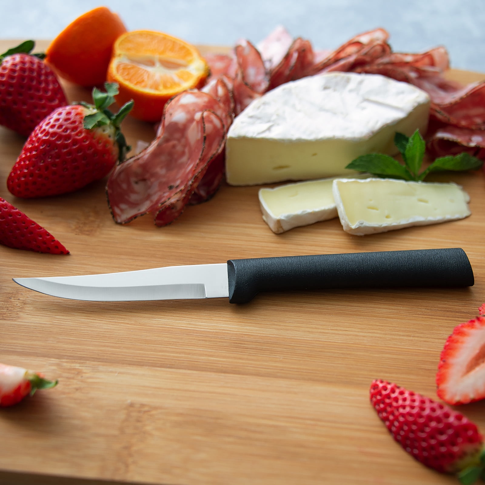 Rada Cutlery Starter Knives Gift Set – Stainless Steel Blades and Black Steel Resin Handles, Set of 7
