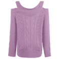 thumbnail image 3 of Vedolay Women's Knit Cardigan Sweater Long Sleeve Knit Sweater Open Front Cardigan Outerwear Purple,XL, 3 of 5
