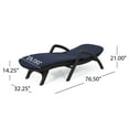 thumbnail image 3 of Riley Outdoor Faux Wicker Chaise Lounges, Set of 2, Dark Brown and Navy Blue, 3 of 8