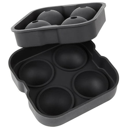 

Silicone Sphere Ice Ball Maker with Lid & Cool Black Round Ice Molds for Drink Juice for Whiskey Vodka Cocktails
