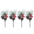 thumbnail image 1 of Christmas Berry Twig Branches Artificial Pine Cone  Tree Decoration Fake Flower 4pcs 6.3in/16cm In Length Imitation Plants, 1 of 10