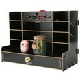 thumbnail image 1 of Wooden Desk Organizer, Multifunction Tabletop Storage Cabinet With Multiple Compartments For Office Accessory Stationery For Home Kitchen For Students Black, 1 of 8