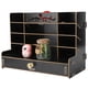 thumbnail image 5 of Caja de almacenamiento de madera para bolígrafos y artículos de papelería, organizador de escritorio moderno y negro que ahorra espacio, 5 of 8