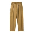 thumbnail image 3 of Puntoco Pantalones casuales largos para hombre Pantalones casuales elásticos de secado rápido con bolsillos cargo de color sólido a la moda para hombre, 3 of 4