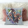 thumbnail image 3 of Amrita Sen Hummingbird Love Throw Pillow with Removable Cover in Brown Blue Gray 18x18, 3 of 5