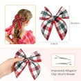 thumbnail image 4 of 8PCS Large Christmas Fable Hair Bows Cotton Linen Red and Black Plaid Hair Bow for Toddlers Girls Handmade Christmas Hair Accessories for Little Girls Kids, 4 of 8