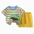 thumbnail image 1 of Zanarzt Pyjama d'Été pour Garçons, Confortable, à Manches Courtes, Ensemble Deux Pièces avec Mignon Imprimé de Dessin Animé, Multicolore, 4-5 Ans, 1 of 3