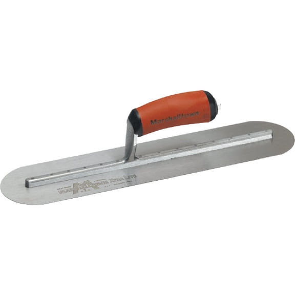 Marshalltown Concrete Finishing Trowel MXS66FRD - Rounded Curved DuraSoft Handle - 16 x 4 In