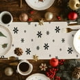 thumbnail image 2 of Christmas Tree Black Cotton Linen Table Runner for Dining Kitchen, Merry Xmas Snowflakes Rustic Vintage Wedding Outdoor Party Tablerunners Decoration, Dresser Scarf Coffee Tablecloth Runners 13"x120", 2 of 9