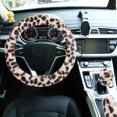 thumbnail image 3 of UniMall Fuzzy Steering Wheel Cover for Women Girls,Universal Fit 15 inch Fur Car Wheel Cover & Handbrake Cover & Gear Shift Cover Set, Fashion Leopard Winter Warm Fluffy Vehicle Wheel Protector, 3 of 14