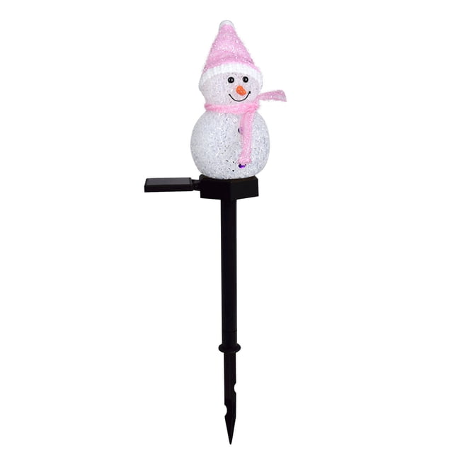 WREESH Solar Garden Light LED Christmas Lawns Snowman Plug Lights Waterproof Ground Plug Light Clearance