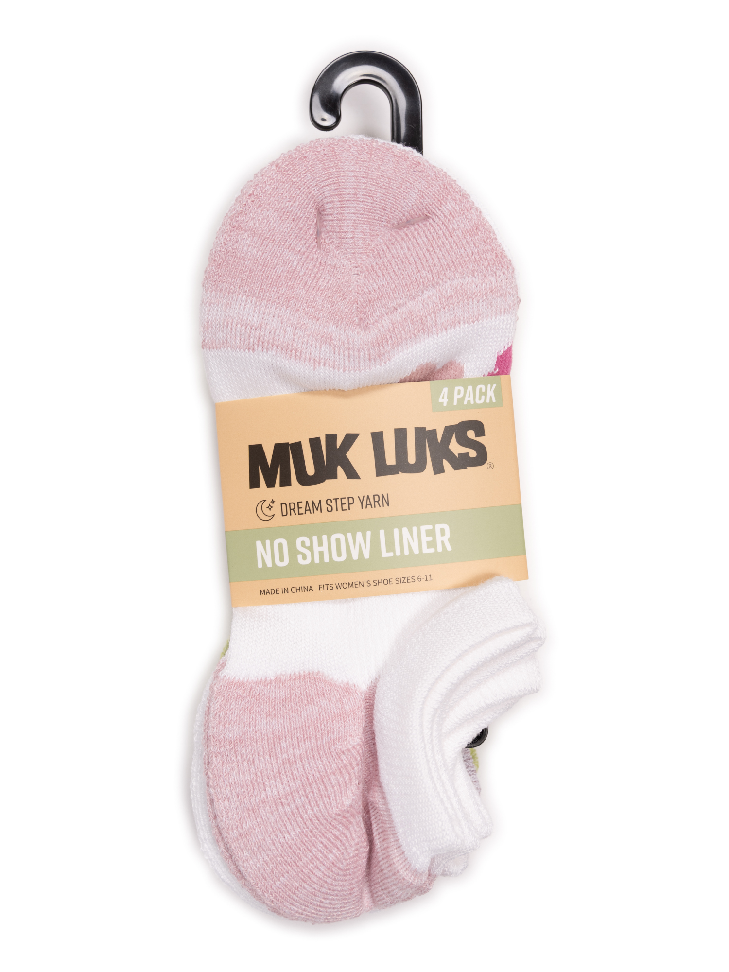 MUK LUKS Women's Dream Step No-Show Liner Socks, 4-Pack, OSFM