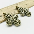 thumbnail image 2 of U8MO 10/30pcs flower cross Tibet silver charms pendants jewelry DIY finding 26*18mm-bronze-30pcs, 2 of 3