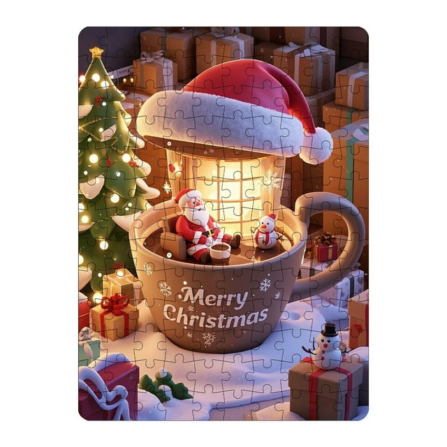 Rompecabezas Navideños de Papel de 130 Piezas para Niños | Regalo Navideño | Juguete Educativo | Papel Resistente | 130 Piezas | Ideal para Compartir En Familia