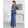 thumbnail image 3 of Vestido largo de maternidad AISWI Maxi con faja de flores azul talla L, 3 of 6