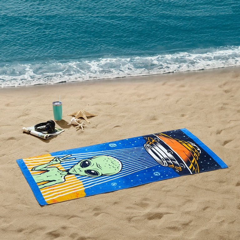 Mainstays Cotton Blend Alien Beach Towel, 28 Mainstays Cotton Blend Alien Beach Towel, 28