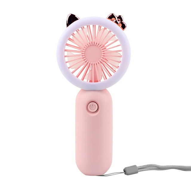 Ventilador de escritorio recargable Billuyoard con luz nocturna y fan silenciosa Rosa