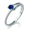 thumbnail image 2 of 1.50 Carat Round Cut Blue Sapphire And Moissanite Diamond Engagement Ring in 10k White Gold, 2 of 2