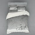 thumbnail image 2 of Ambesonne Winter Bedding Set 3 Pcs, Bicycle Snow Calm Scene, Twin, Taupe White, 2 of 3